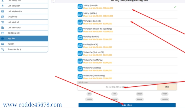 Hướng Dẫn Nạp Tiền Vào Trang 45678