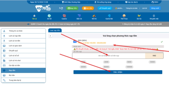 Hướng Dẫn Nạp Tiền Vào Trang 45678